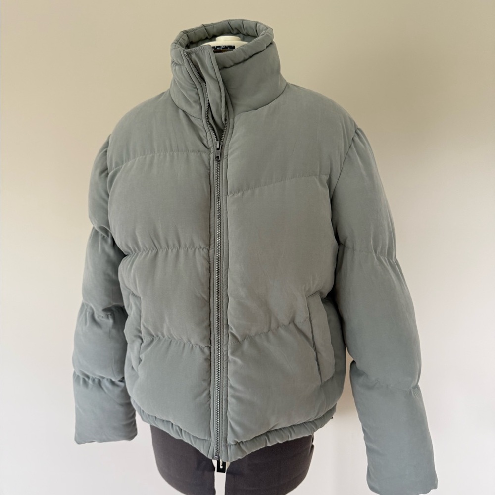NATIVE YOUTH sage mint oversized puffer size S coat